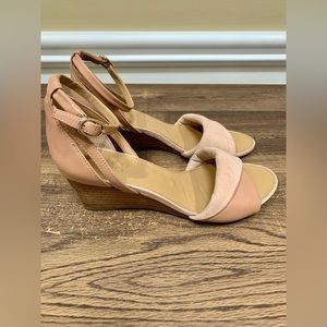 Size 6.5 Nude Franco Sarto wedge sandals